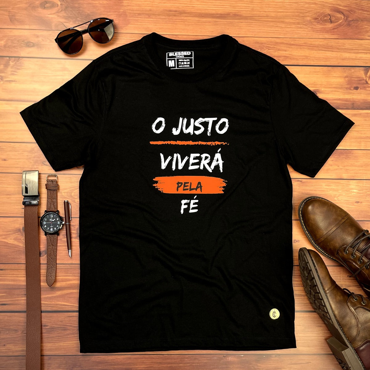 Camiseta Masculina O Justo Viverá Pela Fé