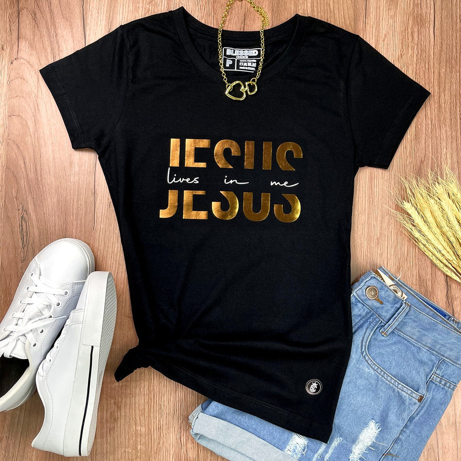 Camiseta Feminina Jesus Lives In  Me